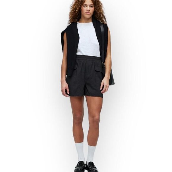 Madewell Pull-On Cargo Shorts Women's Medium Black Softdrape Elastic Waist NWT - Picture 11 of 12